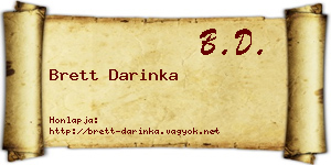 Brett Darinka névjegykártya
